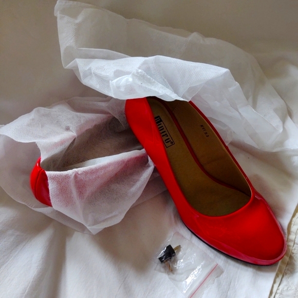 DIDIFU CHRISTMAS RED PATTON LEATHER PUMP - Picture 5 of 5